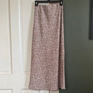 Altar'd State Floral Tan Maxi Skirt